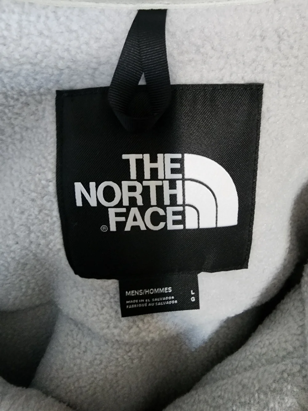 The North Face Mens Regrind Denali Fleece Light Grey Full-Zip, Raw Undyed